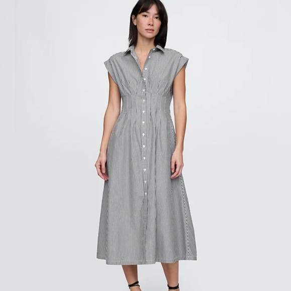 GAP Stripped Poplin Dress - Picture 1 of 8